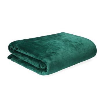 HOMLA groene fleecedeken Pluizig en warm - voor de bank, bank en bed, knuffeldeken, bankdeken, onderhoudsvriendelijk 150 x 200 cm, groen