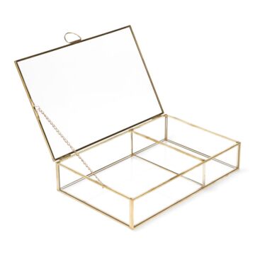  HOMLA Grazia gouden doos perfect voor sieraden cosmetica 90% glas 23x15x5 cm