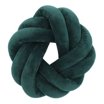 HOMLA Ojeda knoopkussen - decoratief kussen Geknoopt decoratief kussen - interessante vorm - 30 cm diameter 100% polyester groen