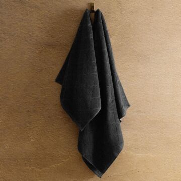 HOMLA Samine handdoek 70x130 cm - 100% katoen 500g/mÂ² - zeer absorberende, zacht aanvoelende handdoek, sneldrogend, haardoek - zwarte handdoek