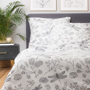 HOMLA Velho beddengoed microvezel beddengoed zacht comfortabel beddengoed deken donzige bedovertrek beddengoed voor slaapbank bed minimalistisch - kleur wit met bladeren en bloemen 160x200 cm