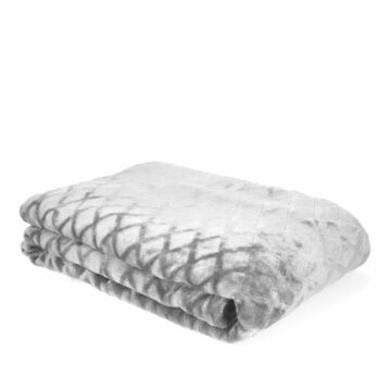 HOMLA Ross deken decoratief zacht aangenaam gevoel met patroon deken pluizige deken voor slaapbank voor vele interieurs 150 cm x 200 cm grijs