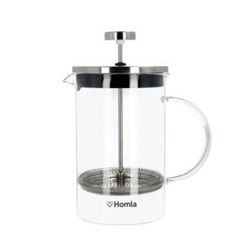 HOMLA Lungo koffie- en theemaker - theemaker combinatieapparaat koffiezetapparaat - glas en kunststof roestvrij staal zilver 0,80 L