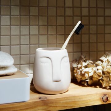 HOMLA Gezichtsmok voor badkamer Scandinavische sfeer en minimalisme voor badkamers keukens praktisch - gemaakt van dolomiet kleur beige 8,5 cm x10 cm