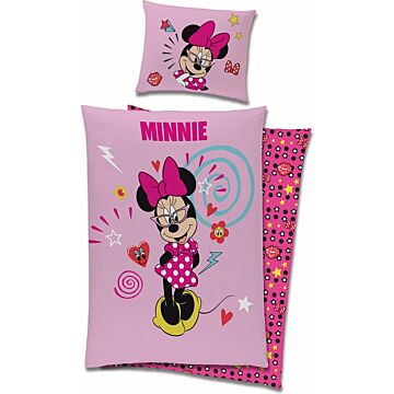 Minnie Mouse Dekbedovertrek - Pretty Pink - 140x200 cm + kussenloop 60x70 cm - Roze | Wohi.nl