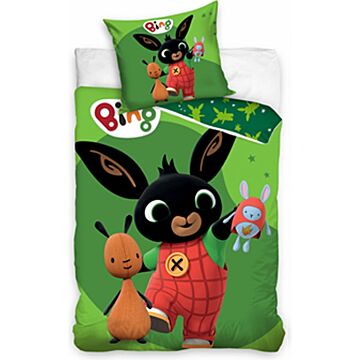 Bing Dekbedovertrek Bing En Flop 140 X 200 Cm - 60 X 70 Cm Groen | Wohi.nl