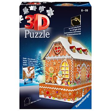 Puzzel 3D Gingerbread House Nacht  (6133710)