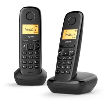 Gigaset A270 Duo DECT draadloze telefoon, met extra handset, zwart