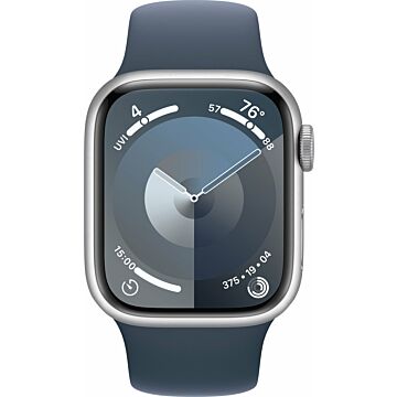Apple Watch 9 GPS 41mm zilver alu blauw sportband S/M (830916)