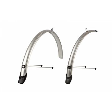 Spatbordset 28"/ 51mm Polisport Towny - zilver