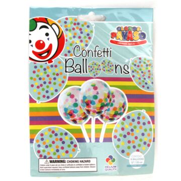 Ballon Confetti 6 Stuks 30 Cm  (8632610)