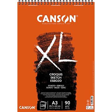 Canson schetsblok XL ft 29,7 x 42 cm (A3), blok van 120 blad