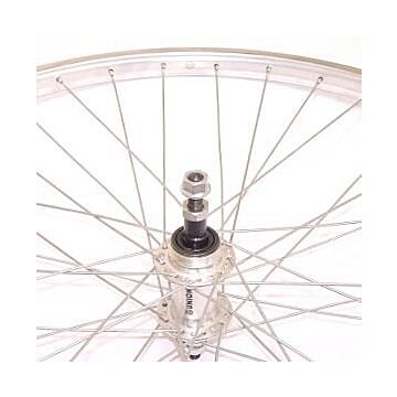 Achterwiel 26 x 1,75" MTB met aluminium Edge velg - aluminium freewheel naaf - zilver