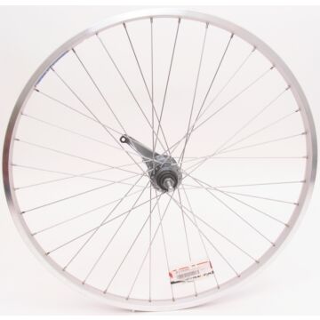 Achterwiel 26" ATB aluminium Shimano remnaaf - zilver