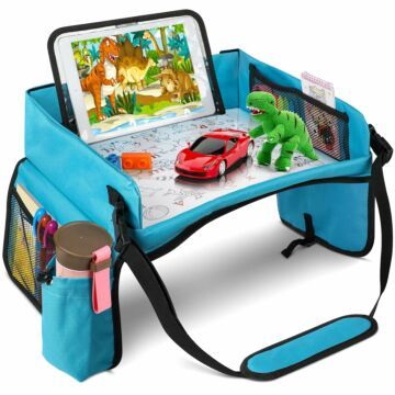 Premium Reistafel voor kinderen - Autotafel - Inclusief Tablethouder - Blauw