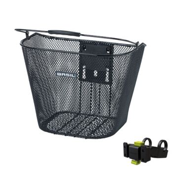 Fietsmand Basil Bremen KF met stuurbochthouder 26 x 34 x 29 cm - zwart