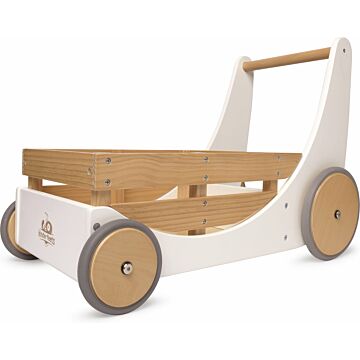 Kinderfeets 2-in-1 houten opbergkar & loopwagen - Wit 