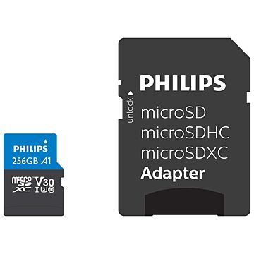 Philips MicroSDXC Card     256GB Class 10 UHS-I U3 incl. Adapter (512570)