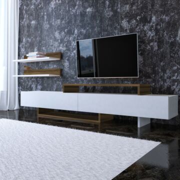 Asir Tv -eenheid - Wit Teak - 180 x 41,7 x 29,5 cm