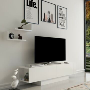 Asir - Tv -stand - Wit - 150 x 31,5 x 41,6