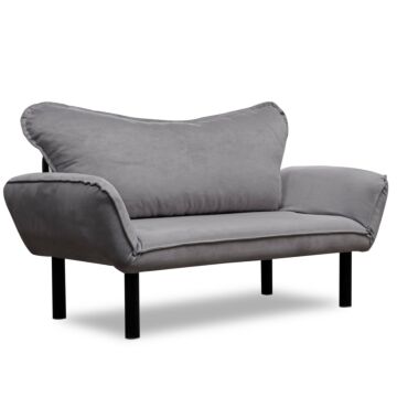 Asir - bankbed - slaapbank - Sofa - 2-zitplaatsen - Grijs - 140 x 65 x 70 cm