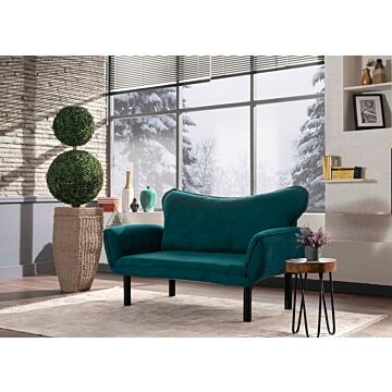 Asir - bankbed - slaapbank - Sofa - 2-zitplaatsen - Benzine blauw - 140 x 65 x 70 cm