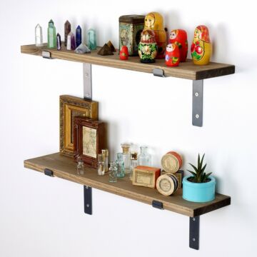 Asir decoratieve houten wandplank. 100% VERENHOUT. Onderstel: 100% METAAL. Handgemaakt. Breedte: 60 cm Hoogte: 16 cm Diepte: 14 cm. Kan aan de muur worden bevestigd