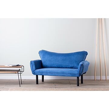 Asir - bankbed - slaapbank - Sofa - 2-zitplaatsen - Blauw - 140 x 65 x 70 cm