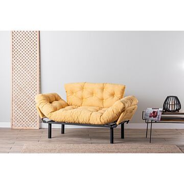 Asir - bankbed - slaapbank - Sofa - 2-zitplaatsen - Mosterd - 155 x 70 x 85 cm