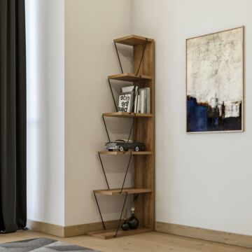Asir Boekenplank - Pijnboom Zwart - 50 x 150 x 22 cm