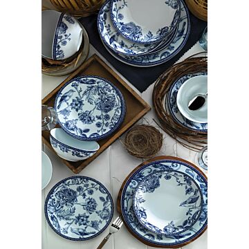Asir Diner set (24 stuks) - Blauw Wit