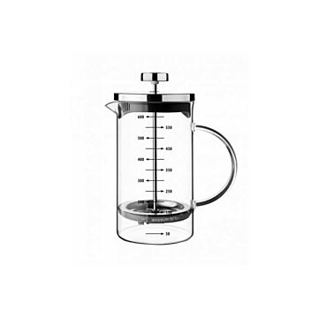 Asir French Press. 100% BOROSILICATE GLASS Size: 14 x 9 x 19 cm Volume: 0.6 lt