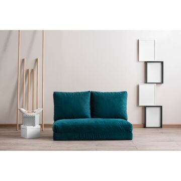 Asir - bankbed - slaapbank - Sofa - 2-zitplaatsen - Benzine groen - 120 x 68 x 62 cm