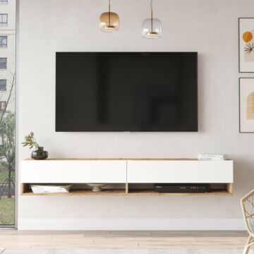 Asir TV Kast - Televisiemeubel - Atlantische pine Wit - 180 x 29,1 x 31,6 cm