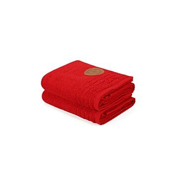 Asir Handhanddoek set (2 stuks) - Rood - 50 x 90 cm