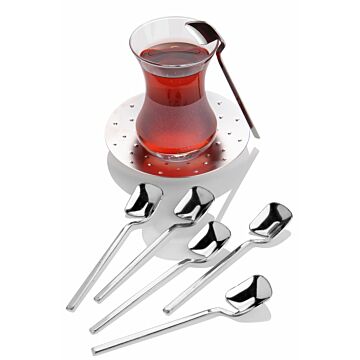 Asir Spoon Set (6 Pieces). 100% STEEL Size: 11 cm (6 Pieces)