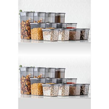 Asir Set opbergdozen (24 stuks). 100% PLASTIC BPA-vrij Afmetingen: 12 x 16,5 x 11,2 cm / 1,3 lt (8 stuks) Afmetingen: 12 x 16,5 x 16,5 cm / 2 lt (8 stuks) Afmetingen: 12 x 16,5 x 27,5 cm / 3,2 lt (8 stuks)