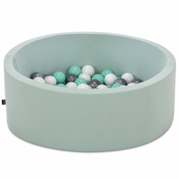 Asir Ballenbak Baby's - Mint - 150 ballen in de kleuren Mint, Wit en Grijs - 85 x 85 x 30 cm
