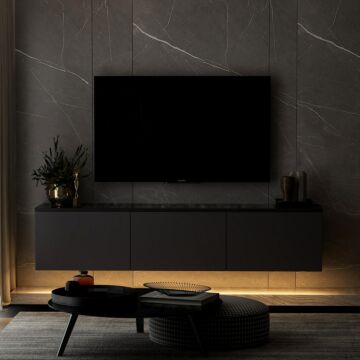 Asir TV Kast - Televisiemeubel - Antraciet - 160 x 35 x 32 cm