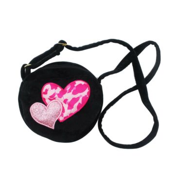 Little Diva Tasje Rond Zwart Met Harten 16x5 Cm  (7868941)