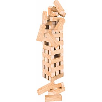 60-delige stapeltoren evenwichtsspel van hout 51 cm