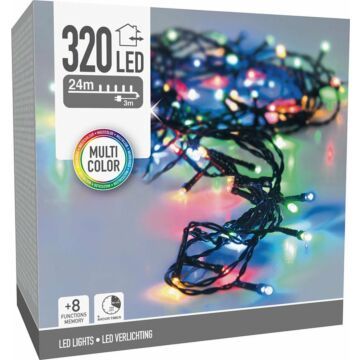 Kerstverlichting 320 led- 24m - multicolor - Timer - Lichtfuncties - Geheugen - Buiten (DSS-80965.8)