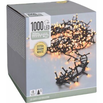 Microcluster - 1000 led - 20m - extra warm wit - Timer - Lichtfuncties - Geheugen - Buiten (DSS-81154.5)