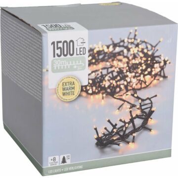 Microcluster - 1500 led - 30m - extra warm wit - Timer - Lichtfuncties - Geheugen - Buiten (DSS-81169.9)