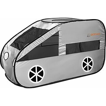 Deryan Luxe Pop up Auto Speeltent Ballenbak - Met 60 gekleurde ballen - Zilver
