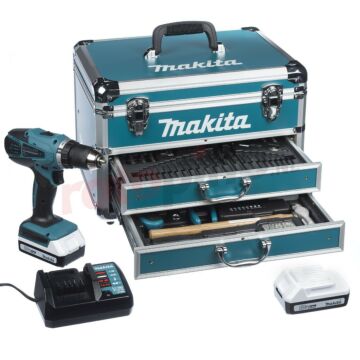 Makita DF457DWEX6 2x1,3 Ah + 102-delig acc. koffer (315933)