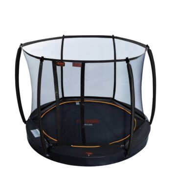 Avyna Avyna Trampoline FlatLevel Ø305 met veiligheidsnet – Zwart | NU MET GRATIS AFDEKHOES (AVBL-10-FL-COMBI-BD)