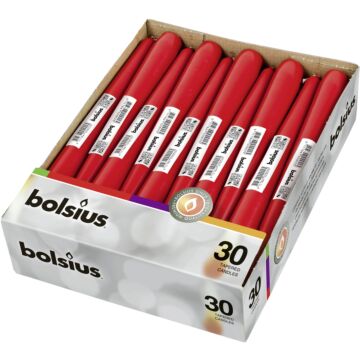 Bolsius - Gotische kaarsen - 30 STUKS in doos - Rood - 245x24 mm