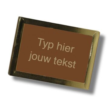 Chocolade tablet met tekst (100 gram, 132 x 92 x 8 mm)