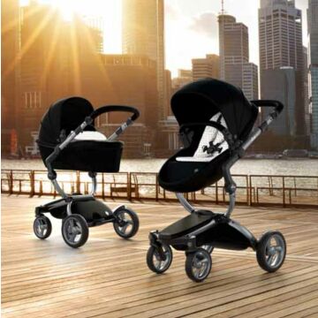 Mima Xari Stroller | Frame - Graphite Grey | Seat + Canopy - Black | Starter Pack - Sandy Beige - Babyhuys.com